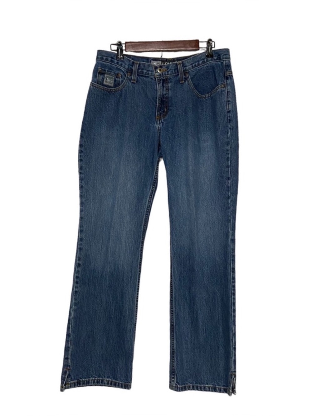Cruel Girl Low Rise Relaxed Georgia Cowgirl Boot Cut Leg Jeans Blue
